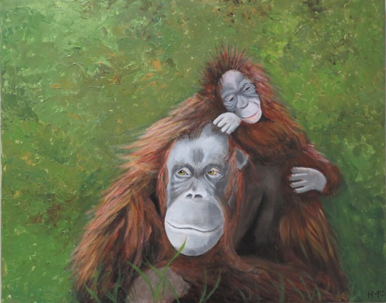 Monkey love, acrylics