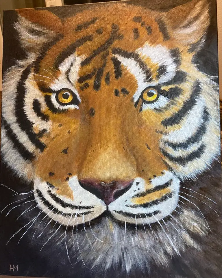 Tiger, acrylics on canvas