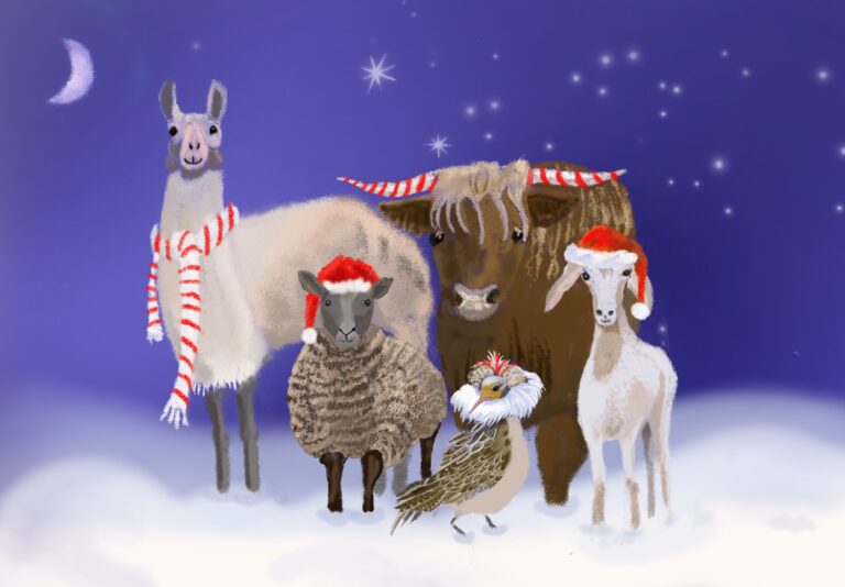 Christmas at the farm, digital pastel